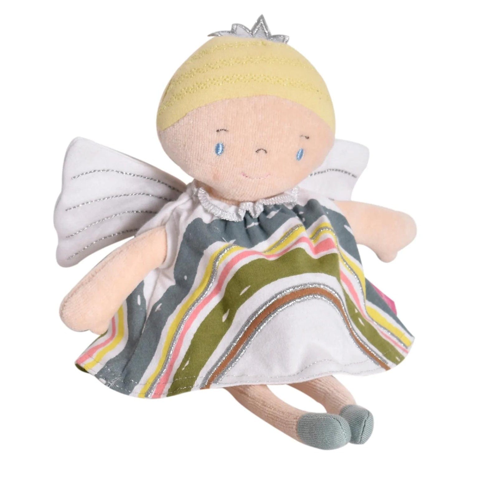 Boneca de pano - Fada em vestido de arco-íris-1