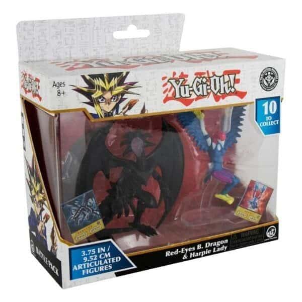 Set of 2 Yu-Gi-Oh Red-Eyes Black Dragon & Harpy Lady figures-0