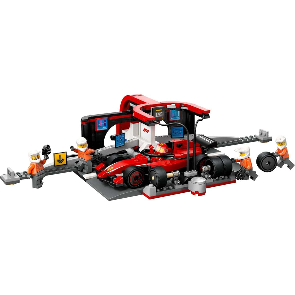 Lego City F1 Boxing and Boxing Crew with Ferrari Car-1